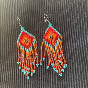Vibrant Beaded Fringe Earrings